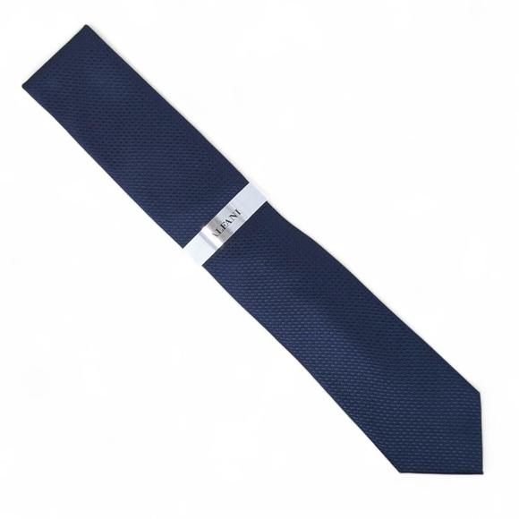 Alfani Men's Elloree Solid Tie Navy OS Necktie Slim Modern 2 3/4" $55 - Picture 2 of 4